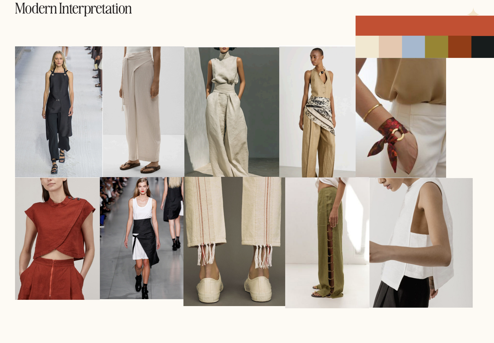Modern interpretation of Cretan dress moodboard