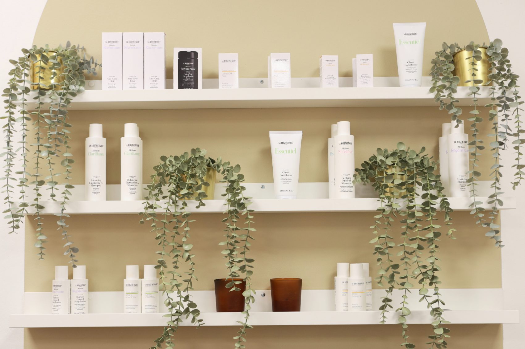 GM Scalp retail shelf — La Biosthetique range