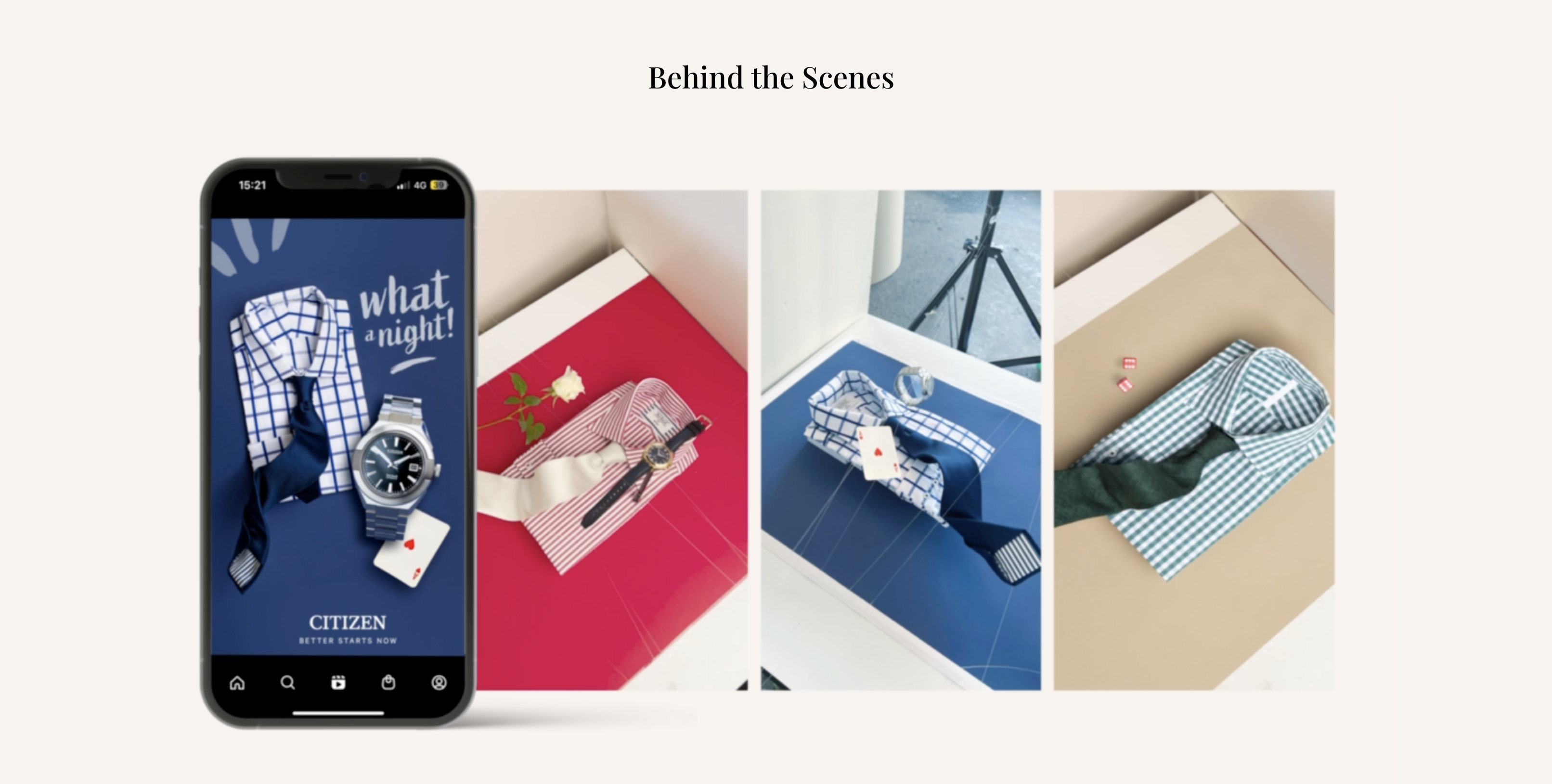 Citizen Watches campaign — behind the scenes styling