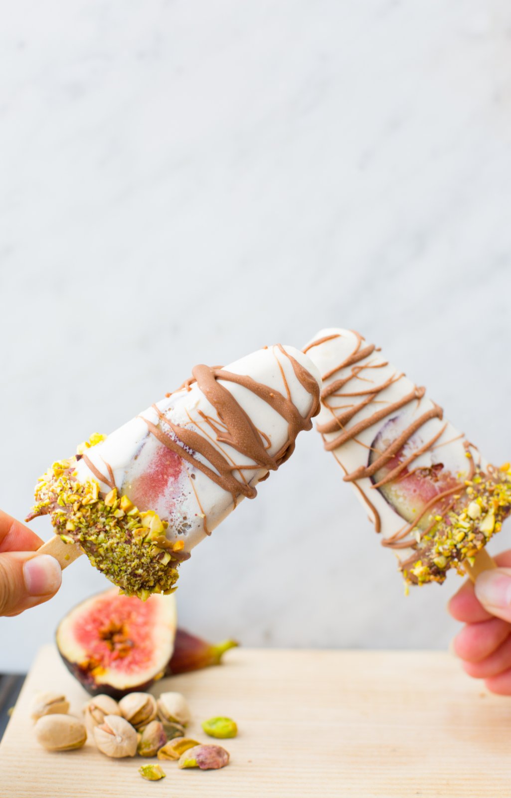 Fig and pistachio ice-cream bars