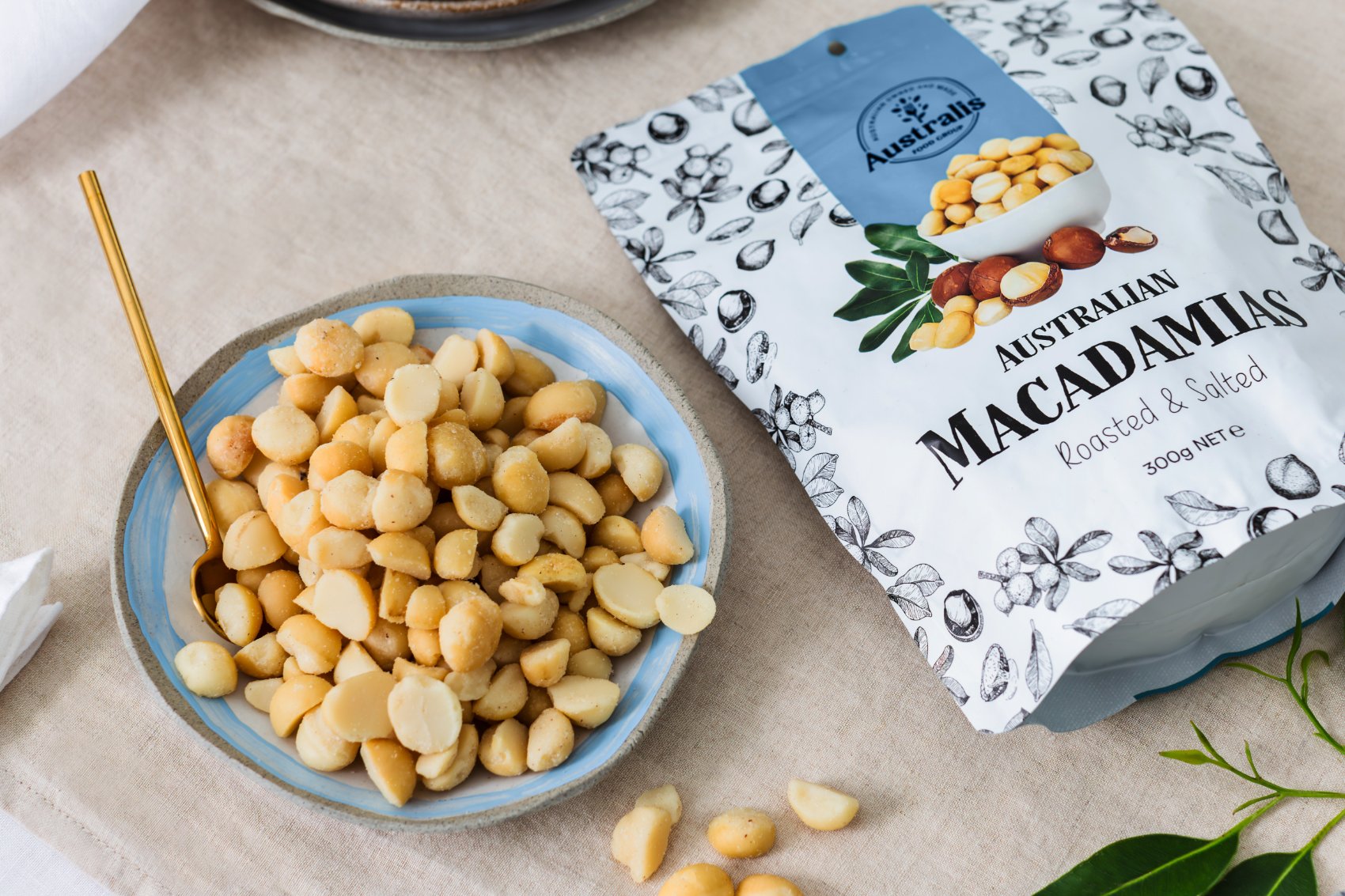 Australian macadamias flatlay