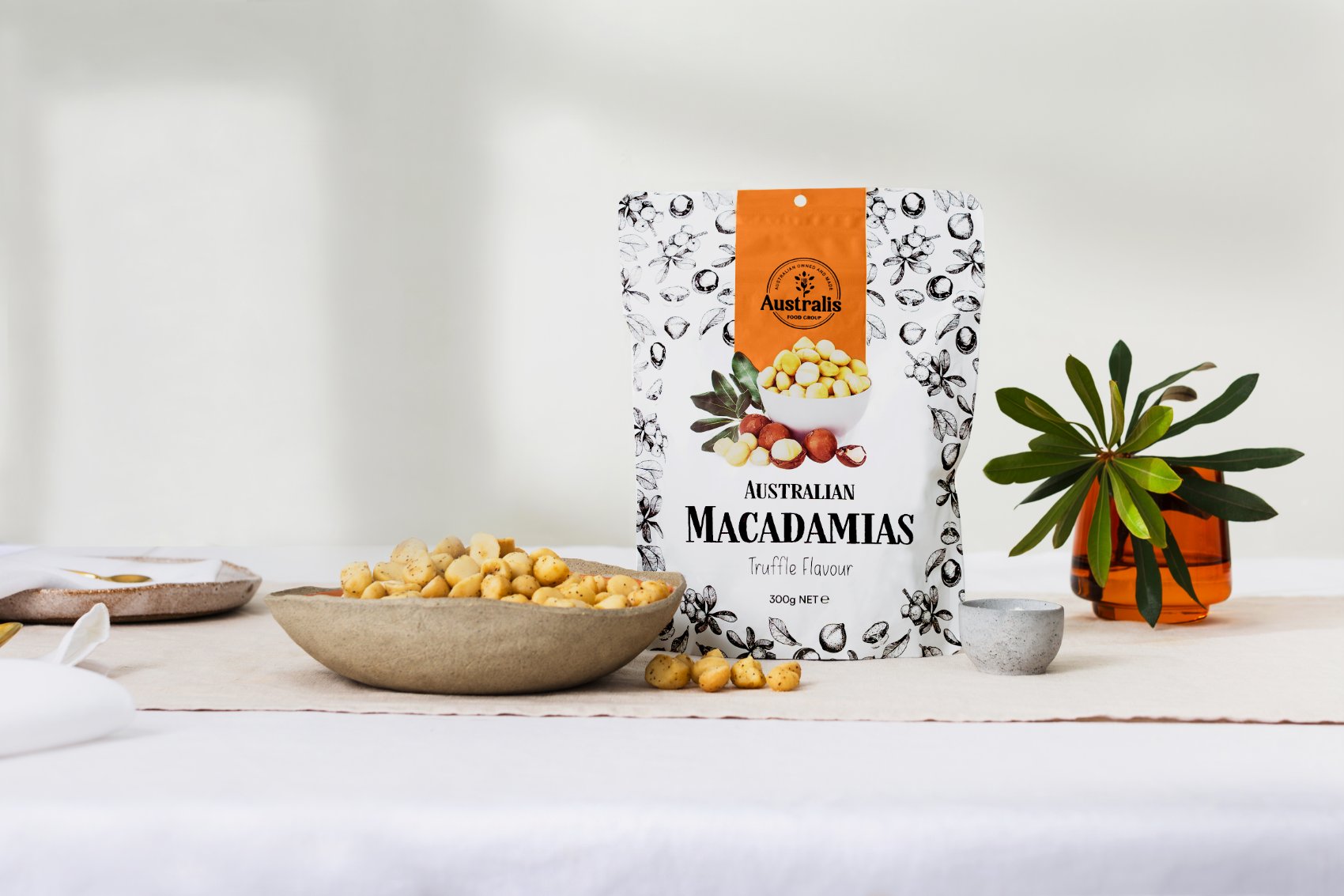 Australis truffle macadamias table setting
