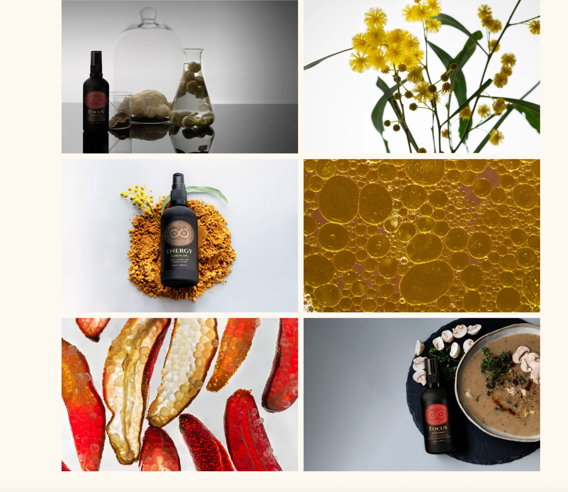Alchemist and Xtracts lifestyle and product photography