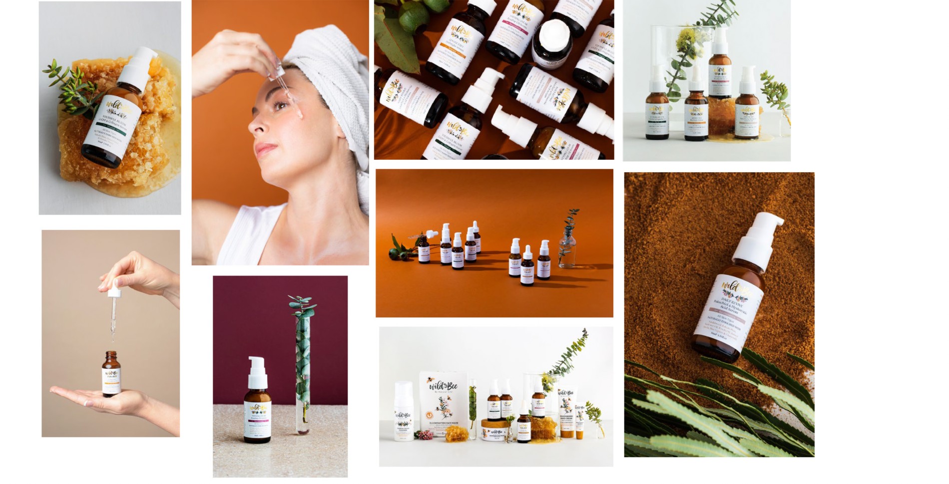Wild Bee and natural skincare brand assets